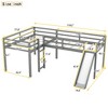 L-Shaped Twin Size Loft Bed with Ladder and Slide, White - 3 of 3