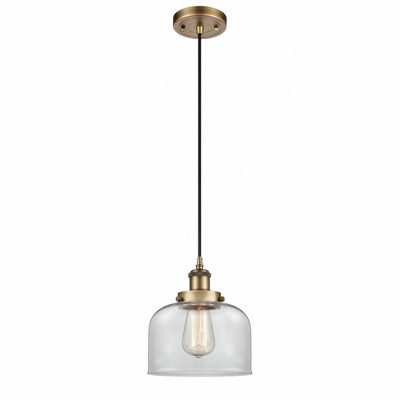 Bell - 1 Light Cord Hung Mini Pendant In Industrial Style-10 Inches Tall and 8 Inches Wide