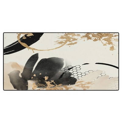 Sheila Wenzel-Ganny Black Ink Abstract Desk Mat - Deny Designs