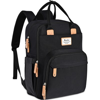RUVALINO Large Diaper Bag Backpack, Multifunction Travel Maternity Baby Changing Bags, Black