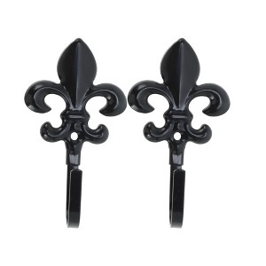 Unique Bargains Curtain Holdbacks Flower Hooks Bronze 4.13"x2.36" 1Pair - 1 of 4