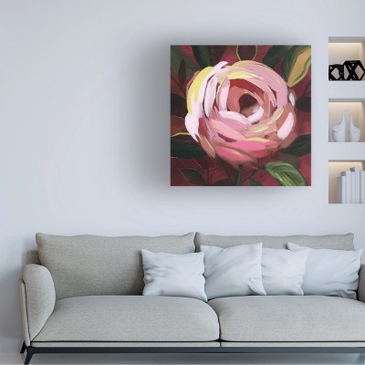 Grace Popp Pink Rose Canvas Art with Wooden Frame, 35x35