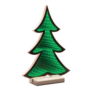 Green Pine Tree Ekkolight 11.75"H Acrylic Holiday Décor with Infinity Light Effect by Melrose - 1 of 4