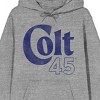 Colt 45 Distressed Logo Long Sleeve Adult Gray Heather Hooded Sweatshirt - 2 of 3