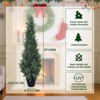 Indoor Home Offices 5 ft Artificial Cedar Topiary Trees 2 Set, Realistic Fake Cypress Tree Tall Faux Pine Shrubs Plants Artificial Cypress Trees - 4 of 4