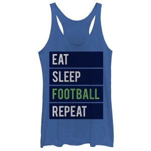 Women's CHIN UP Eat Sleep Football Repeat Racerback Tank Top - 1 of 3