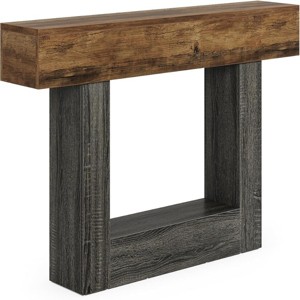 GlasFlength Console Tables Extra Long Farmhouse Style Sofa Table with Rustic Wood Finish for Living Room Entryway, Brown, 62.99"*11.81"*32.28" - 1 of 4