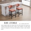 Bar Stools Set of 2, 26 Inch Modern Upholstered Fabric Bar Height Bar Stools orange - 2 of 4