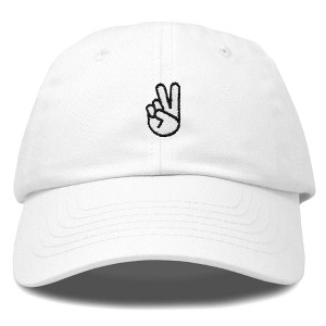 Dalix Peace Sign Embroidered V Cotton Dad Hat Baseball Cap Adjustable Mens - 1 of 4