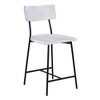 Badin Wood and Metal Modern Counter Stool with Shaped Back and Powder-Coated Black Frame, Adjustable Floor Glides - 4 of 4