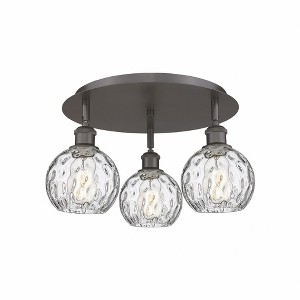 Athens Water Glass - 3 Light Flush Mount In Industrial Style-8.63 Inches Tall and 17.63 Inches Wide - 1 of 1
