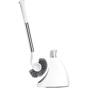 Stainless Steel Toilet Brush with Caddy - Durable, Rust-Resistant Construction and Modern White Finish for a Stylish Bathroom - 1 of 4