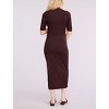 Women's Mock Neck 3/4 Sleeve Ribbed Maxi Dress | Motherhood Maternity - 2 of 4