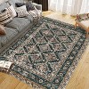 Durable Low-Pile Non-Slip Area Rug - Vintage Boho Style for Living Room, Office, Dining Room, Kids Room, and Farmhouse; Washable - 3 of 4