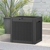 MAYEERTY 30 Gallon Large Capacity Outdoor Deck Box for Patio Furniture Cushions, Pillow with Wheels, Black - 2 of 4