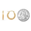 10k Gold 17mm Diamond-cut Swirl Huggy Hoop Earrings - 3 of 4