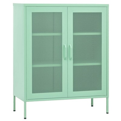 Mint Steel Office Storage Cabinet with Adjustable Shelves