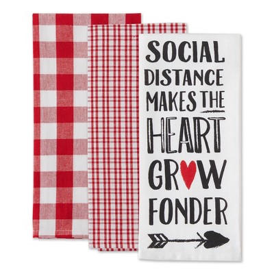 3pk Cotton Social Distance Dishtowel Set - Design Imports