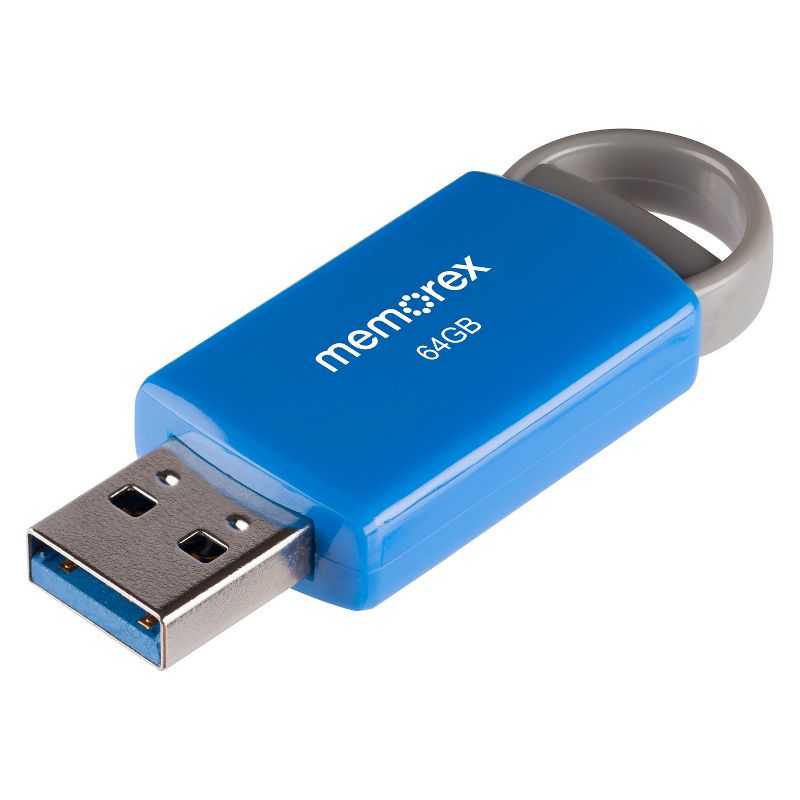 Memorex 64GB Flash Drive USB 2.0 - Blue (32020006421), 4 of 8