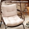 Tangkula PE Wicker Egg Chair Patio Cocoon Lounger w/ Comfortable Cushions & Metal Frame - 4 of 4