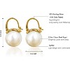Elegant 925 Sterling Silver Pearl Drop Earrings Dangle Stud Gold Plated Earrings for Women Large Size 12mm - 3 of 4