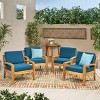 Christopher Knight Home Grenada Outdoor Acacia Wood Club Chairs with Cushions (Set of 4) - 2 of 4
