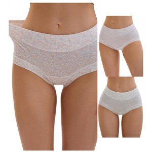 INSPIRE CHIC 3 Packs Women's Cotton Floral Printed High Waisted Full Coverage Tummy Underwear - 1 of 4