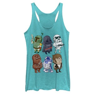 Womens Star Wars Doodle Character Grid Racerback Tank - 1 of 4