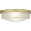 Possini Euro Design Encina 13" Modern Flush-Mount Ceiling Light Fixture Kitchen Foyer Hallway Drum Round Gold Finish Frosted Glass Bedroom Bathroom - 4 of 4