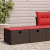 vidaXL Patio Sofa Set with Cushions Modular Stools 2 Piece Poly Rattan Acacia - Brown - 2 of 4