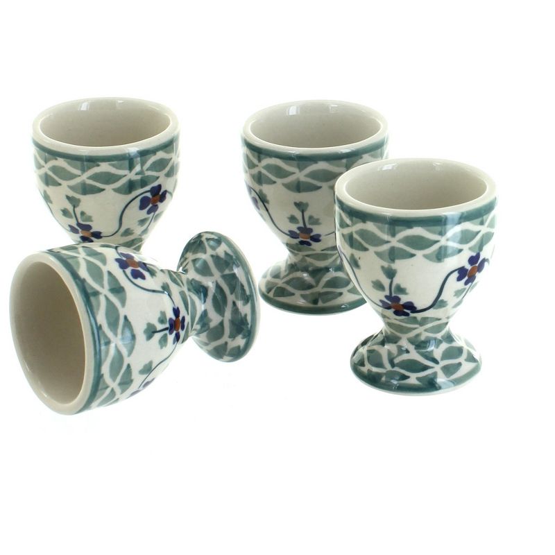 Blue Rose Polish Pottery J050-4 Manufaktura Egg Cup Set, 1 of 3