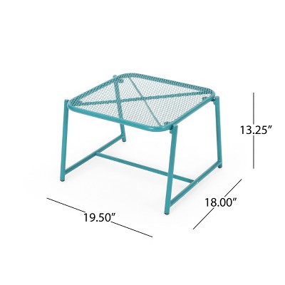 Vynxaria Kincaid 13"H White Mesh Side Table ¨C Stylish Accent for Outdoor Living