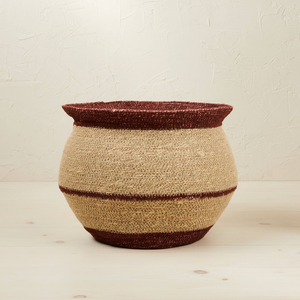 10" x 14" Round Seagrass Decorative Basket Red - Opalhouse designed with Jungalow