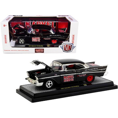 1957 Chevrolet 210 Hardtop "Marvel Mystery Oil" Black Limited Edition to 7000 pieces 1/24 Diecast Model Car by M2 Machines