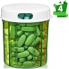 MEDca Round Pill Organizer Dispenser: Boxes w/ 4 Compartments for Medication, Vitamins & Supplements Bottle Daily Case Reminder Box - 3 of 4