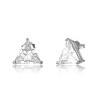 Guili Sterling Silver Triangle Stud Earrings with Clear Cubic Zirconia – A Sleek and Modern Jewelry Piece for a Trendy Yet Timeless Fashion Accent - 3 of 3