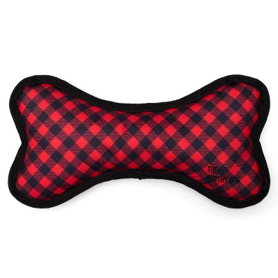 The Worthy Dog Tough Bias Buffalo Check Plaid Dog Bone Toy