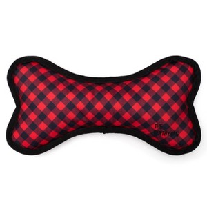 The Worthy Dog Tough Bias Buffalo Check Plaid Dog Bone Toy - 1 of 3