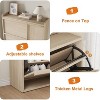 Acekool Shoe Storage Cabinet with Flip Drawers and Side Door, Hidden Organizer Shoe Rack, Natural Wood - 3 of 4