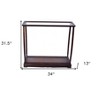 HomeRoots 13" Dark Brown And Clear Glass Standard Display Stand - 2 of 4