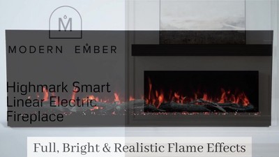 Modern Black 50-Inch Smart Linear Electric Fireplace with LED Flame