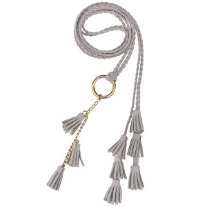 INSPIRE CHIC Women's Woven Braided Rope Tassels Chain Skinny Boho Waist Belts 1 Pc - 1 of 4