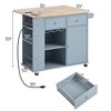 NicBex 39.8Inch Rolling Kitchen Island with Drop Leaf,Power Outlet and Open Storage,Kitchen Cart with 2 Drawers and 1 Door Cabinet - 3 of 4