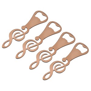Unique Bargains Metal Music Note Flat Beer Soda Bottle Opener for Home Bar 4 Pcs - 1 of 4
