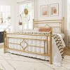 Allewie Metal Platform Bed Frame with Victorian Vintage Headboard and Footboard/Mattress Foundation/Under Bed Storage/No Box Spring Needed/Noise-Free/Easy Assembly - 3 of 4