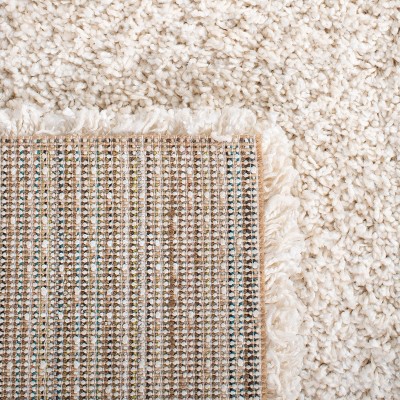 Ivory Rectangular Washable Shag Area Rug