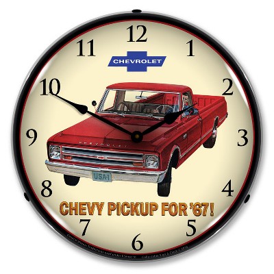 Collectable Sign & Clock | 1967 Chevrolet Pickup LED Wall Clock Retro/Vintage, Lighted