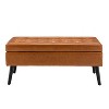 NicBex Ottoman Bench with Shoe Rack Modern Linen Ottoman with Metal Legs, End of Bed Bench for Living Room, Bedroom, Entryway, Load 300 lb - 3 of 4