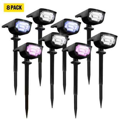 Bell + Howell Solar Powered Color Changing LED Pathway Lights, 8 Pack