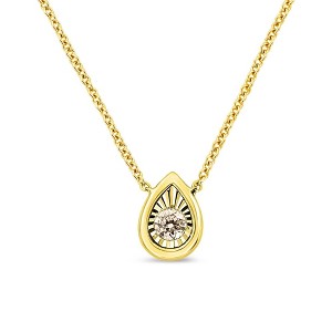 Haus of Brilliance 10K Yellow Gold Plated Silver Diamond Pendant Necklace - 1 of 4